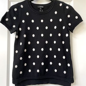 Polka-Dot Short-Sleeve Sweater